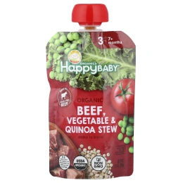 Happy Family Organics, Happy Baby®, органическая говядина, для детей от 7 месяцев, тушеные овощи и киноа, 99 г (3,5 унции)