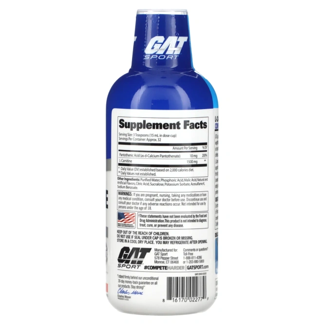 GAT, L-Карнитин - Аминокислотная жидкость (1500 мг) Арбуз 16 унций