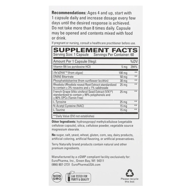 EuroPharma, Terry Naturally, Calm Kids, 60 капсул