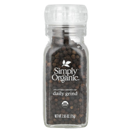 Simply Organic, Daily Grind, черный перец горошком, 75 г (2,65 унции)