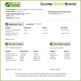 California Gold Nutrition, комплекс витаминов группы K, 60 растительных капсул