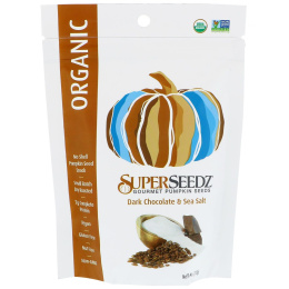 SuperSeedz, Тыквенные семечки для гурманов, Органический продукт, Темный шоколад и морская соль, 4 унции (113 г)