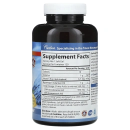 Carlson, EcoSmart DHA, натуральный лимон, 500 мг, 120 мягких таблеток