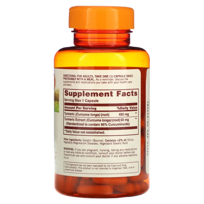 Sundown Naturals, Куркума, 500 мг, 90 капсул