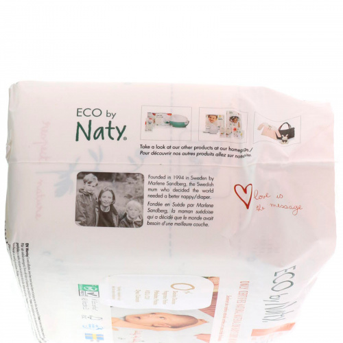 Naty, Подгузники для чувствительной кожи, размер 1, 4-11 фунтов (2-5 кг), 25 подгузников