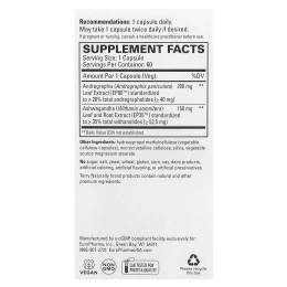 Terry Naturally, Андрографис и ашваганда, 60 капсул
