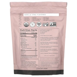 Truvani, Сертифицированный органический растительный протеин, ванильный чай, 612 г (1,35 фунта)