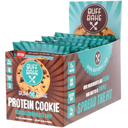 Buff Bake, Протеиновое печенье, классическая шоколадная крошка, 12 штук, 2.82 унции (80 г) каждое