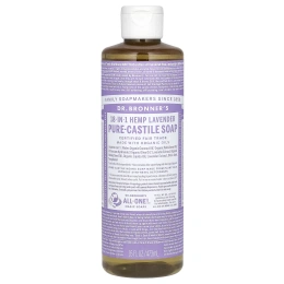 Dr. Bronner's, Чистое кастильское мыло из конопли 18-в-1, лаванда, 16 жидких унций (473 мл)