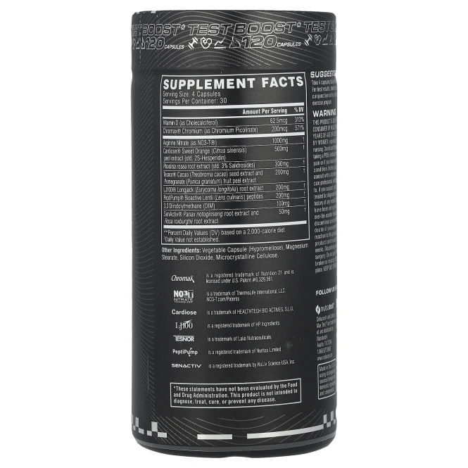 C4 / Cellucor, Max Test ™, Testosterone Booster, 120 капсул