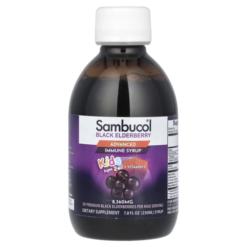Sambucol Black Elderberry For Kids Сироп для Иммунитета детей с бузиной, 7.8 жидких унций (230 мл)