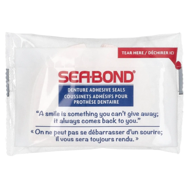 SeaBond, Адгезивные пломбы для зубных протезов, оригинальные, 30 шт.