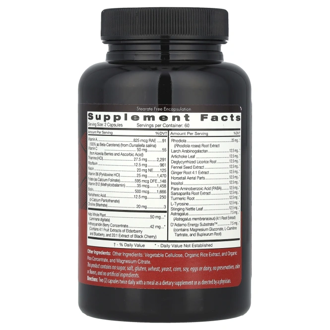 D'adamo, Polyvite® O, мультивитаминная добавка, 120 растительных капсул