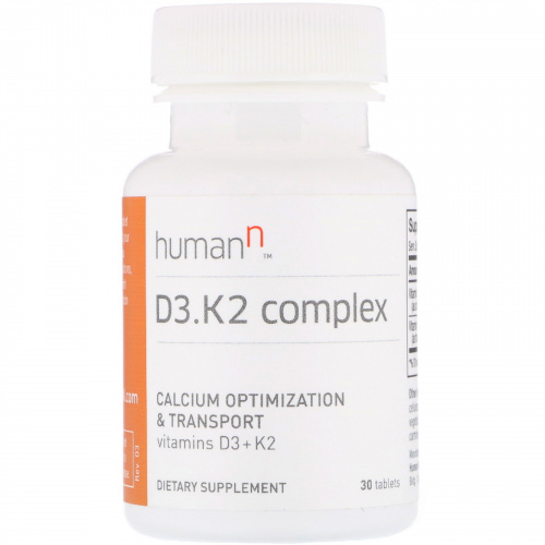 HumanN, Комплекс D3.K2, Оптимизация и транспортировка кальция, 30 таблеток