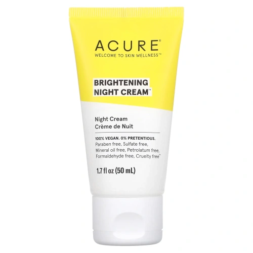 Acure, Блестящий осветляющий ночной крем, 1,7 ж. унц. (50 мл)