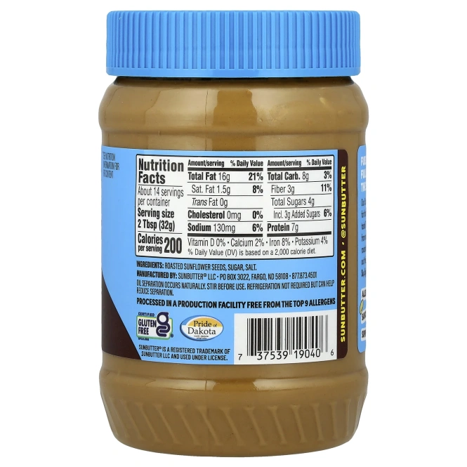 SunButter, Подсолнечное масло, хрустящее, 454 г (16 унций)