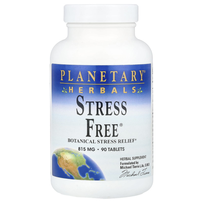 Planetary Herbals, Stress Free, снятие стресса с помощью растений, 810 мг, 90 таблеток