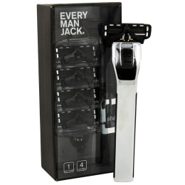 Every Man Jack, Ручная бритва, Серебро, 1 бритва, 4 картриджа