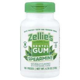 Zellie's, Dental Gum, мята, 100 шт.