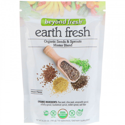 Beyond Fresh, Свежесть земли, органическая эталонная семян и проростков, натуральный вкус, 180 г