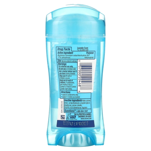 Secret, 48 Hr Clear Gel Deodorant, Lavender, 2.6 oz