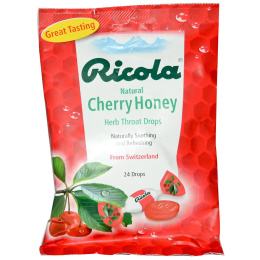 Ricola, Натуральная продукция, Растительные леденцы для горла со вкусом вишни и меда, 24 леденца