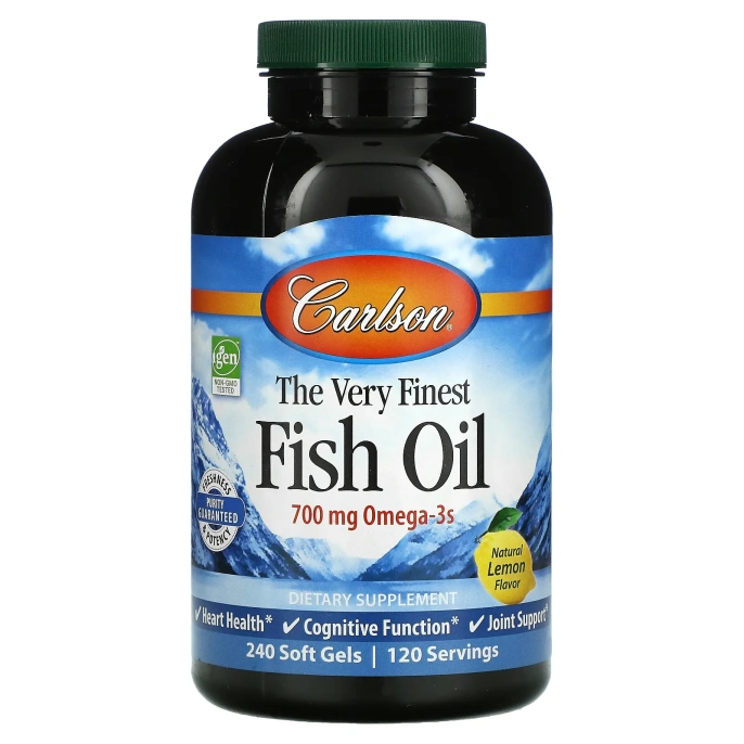 Carlson Labs Рыбий жир с лимонным вкусом, 240 мягких таблеток