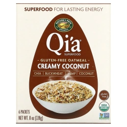 Nature's Path, Qi'a Superfood, овсяная каша, кокос со сливками, 6 пакетиков, 228 г (8 унций)