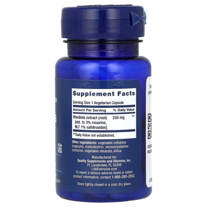Life Extension, Экстракт родиолы, 250 мг, 60 растительных капсул
