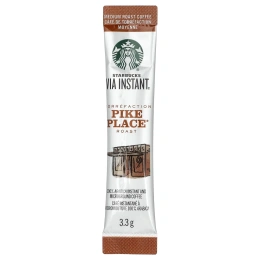 Starbucks, VIA®, растворимый кофе Pike Place®, обжарка, средняя обжарка, 8 пакетиков по 3,3 г (0,11 унции)