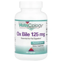 Nutricology, Желчь крупного рогатого скота, 125 мг, 180 капсул в растительной оболочке