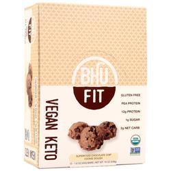 Bhu Foods, Веганский Кето Гороховый Протеиновый Батончик Суперпродукт Тесто для печенья с шоколадной крошкой 12 батончиков