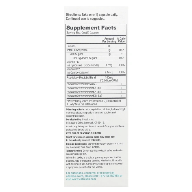 Estroven, Menopause Relief, смесь пробиотиков SlimBiotics® для контроля веса, 30 капсул