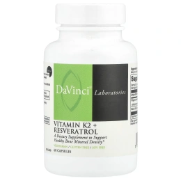 DaVinci Laboratories, Витамин K2 + ресвератрол, 60 капсул