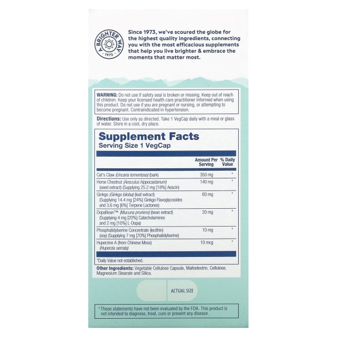 Solaray, SharpMind, улучшает работу мозга, 60 капсул