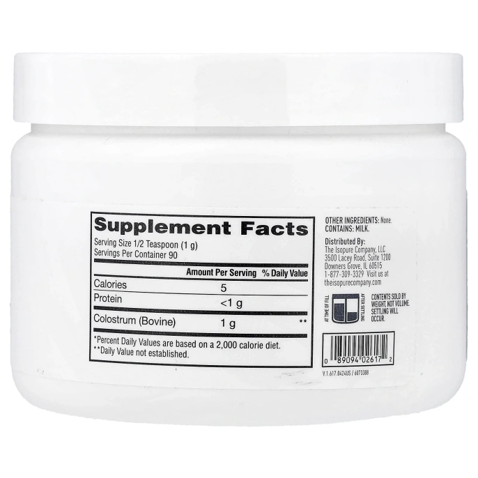 Isopure, молозиво, порошок, без добавок, 90 г (3,17 унции)