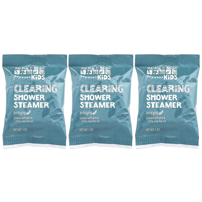 Aura Cacia, Kids, очищающие пароварки для душа, очищение, 3 таблетки