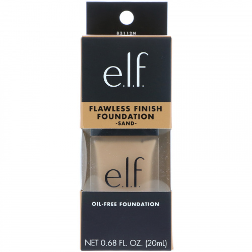 E.L.F. Cosmetics, Основа для безупречного покрытия, не содержит жиров, песчаный цвет, 0,68 ж. унц. (20 мл)