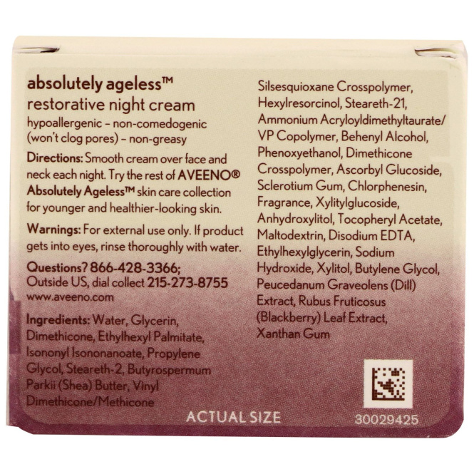 Aveeno, Absolutely Ageless, восстанавливающий ночной крем, 1,7 унции (48 г)