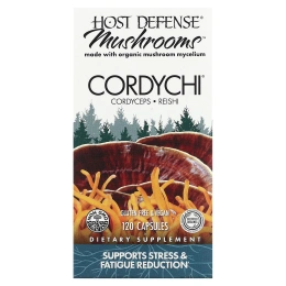 Fungi Perfecti, Иммунная защита, Cordychii, Способствует снижению усталости и стресса, 120 вегетарианских капсул
