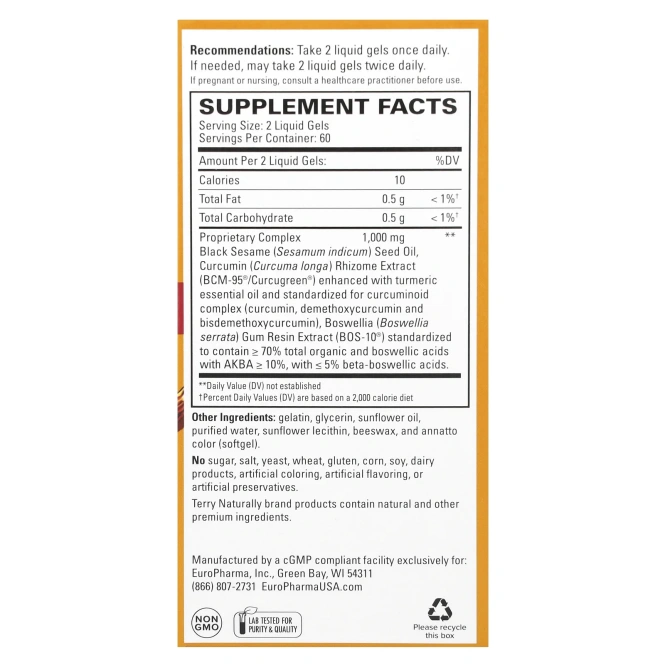 Terry Naturally, CuraMed, средство для снятия боли, 120 жидких гелей