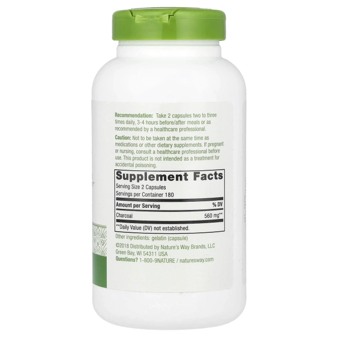 Nature's Way, Уголь, активированный, 280 мг, 360 капсул