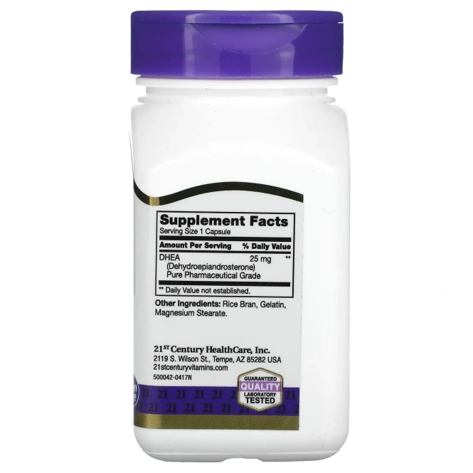 21st Century, DHEA (дегидроэпиандростерон) -25 мг, 90 капсул