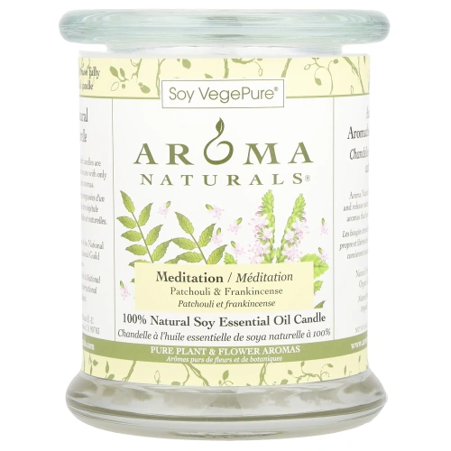 Aroma Naturals, Soy VegePure, на 100% натуральные соевые свечи-столбики, для медитации, пачули и ладан, 8,8 унций (260 г)