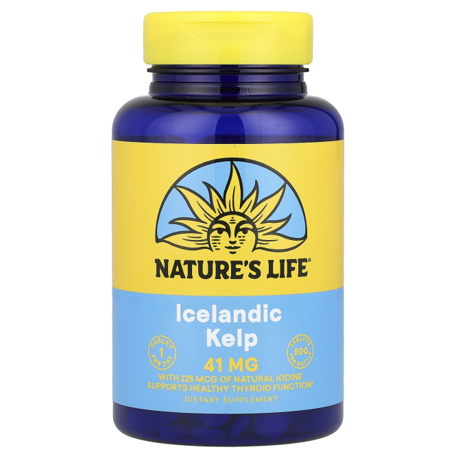 Nature's Life, Исландская ламинария, 500 таблеток