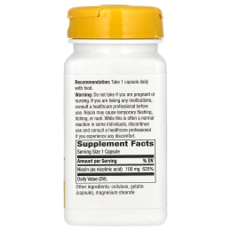 Nature's Way, Ниацин 100 мг, Никотиновая кислота, 100 капсул