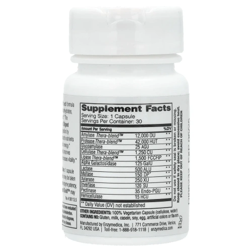 Enzymedica, Digest, полноценная пищевая добавка с энзимами, 30 капсул
