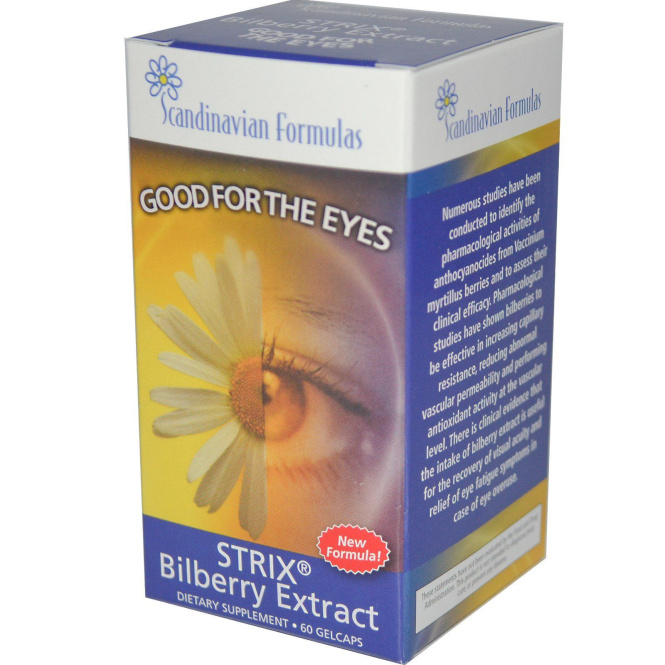 Scandinavian Formulas, Strix, экстракт черники, 60 желатиновых капсул