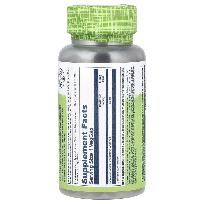 Solaray, Мангостин (475 мг) 100 капсул