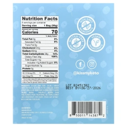 Kiss My Keto, Gummy Candy, тропические кольца, манго, апельсин и ананас, 6 пакетиков по 50 г (1,76 унции)